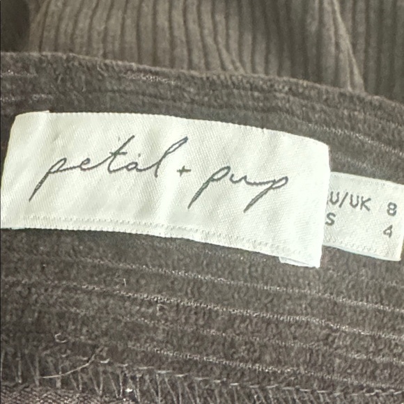 PETAL & PUP Corduroy Talaren Cropped Ankle Pants Black High Rise 4 Fall Winter - Picture 5 of 7